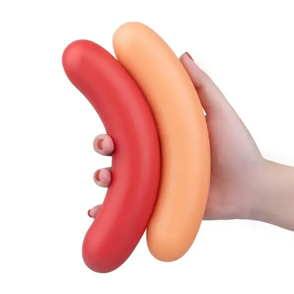 Soft sausage-shaped anal plug pink silicone sleek design adult toy
